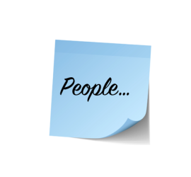 people blue post it note